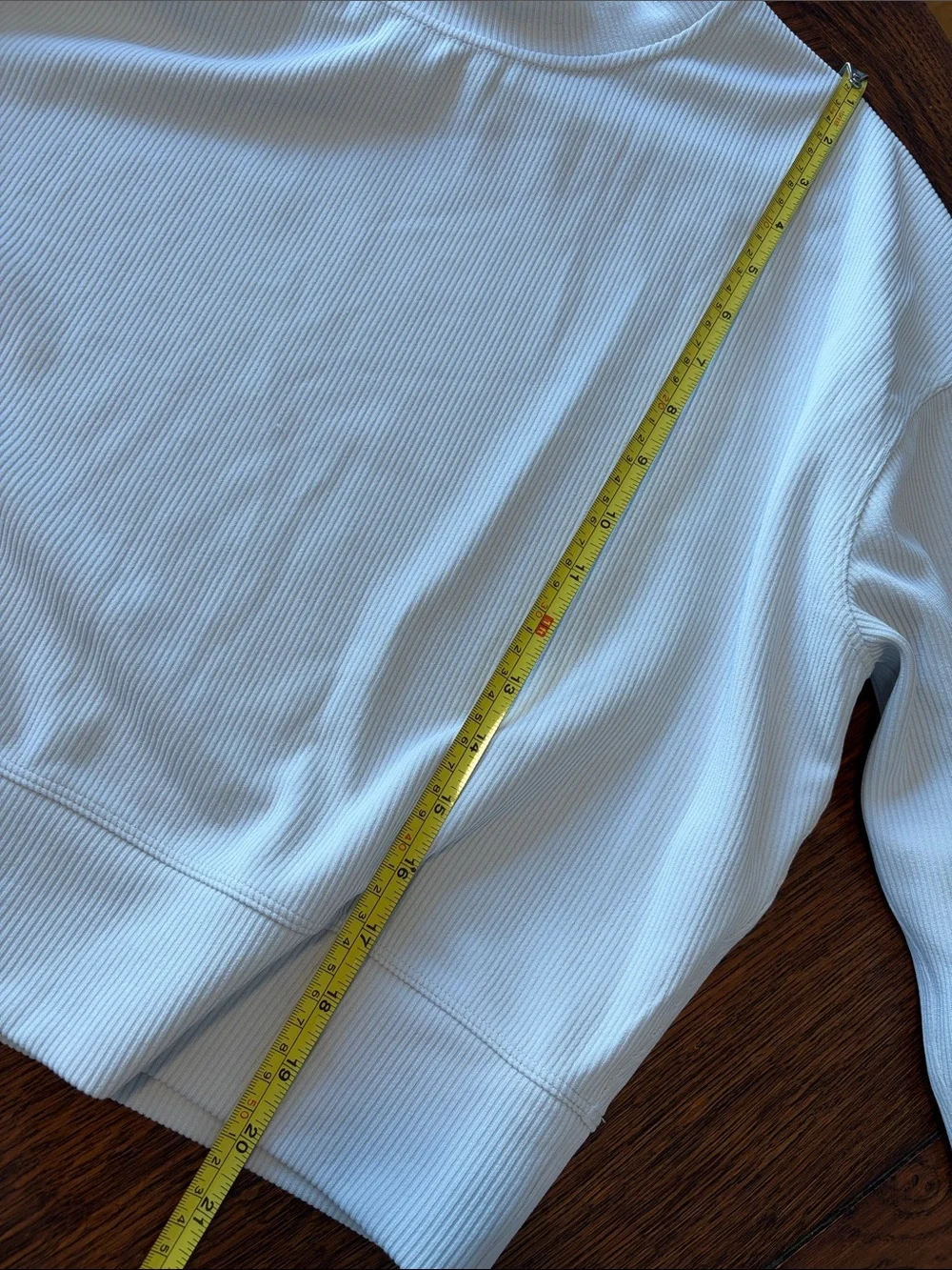 Lululemon Softstreme Oversized Cropped Crew Pullover 6 opal white Sweatshirt